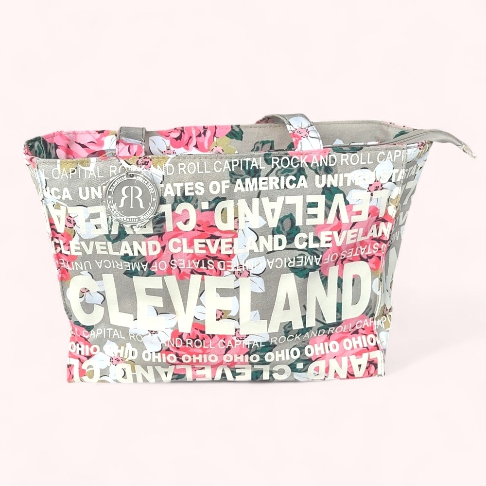 Robin Ruth Cleveland Floral Tote Bag - Medium Size - Pink Gray Green NWT